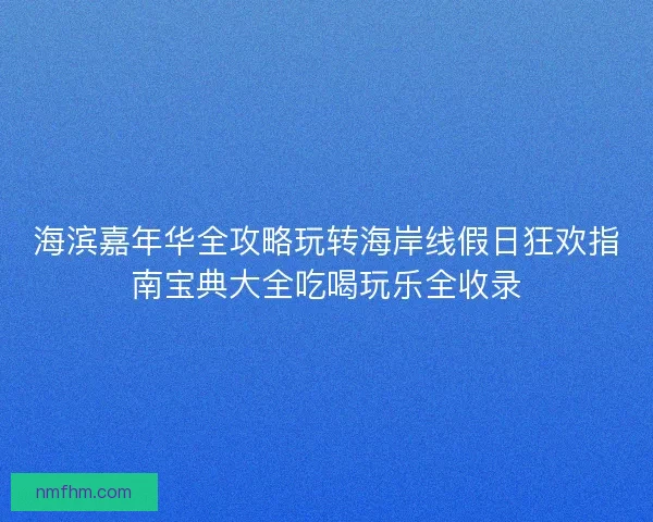 海滨嘉年华全攻略玩转海岸线假日狂欢指南宝典大全吃喝玩乐全收录